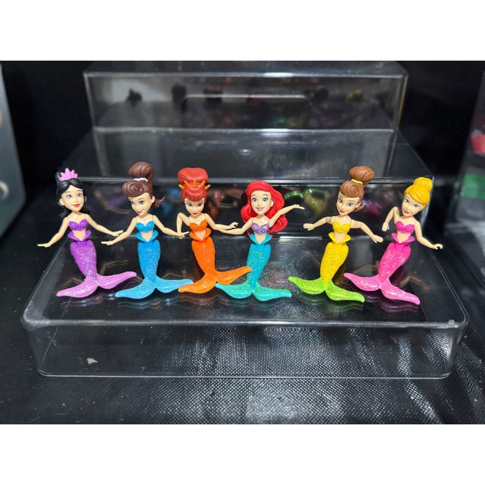 Disney Princess Mermaid Ariel Cinderella Aurora Belle Merida Figures Lot